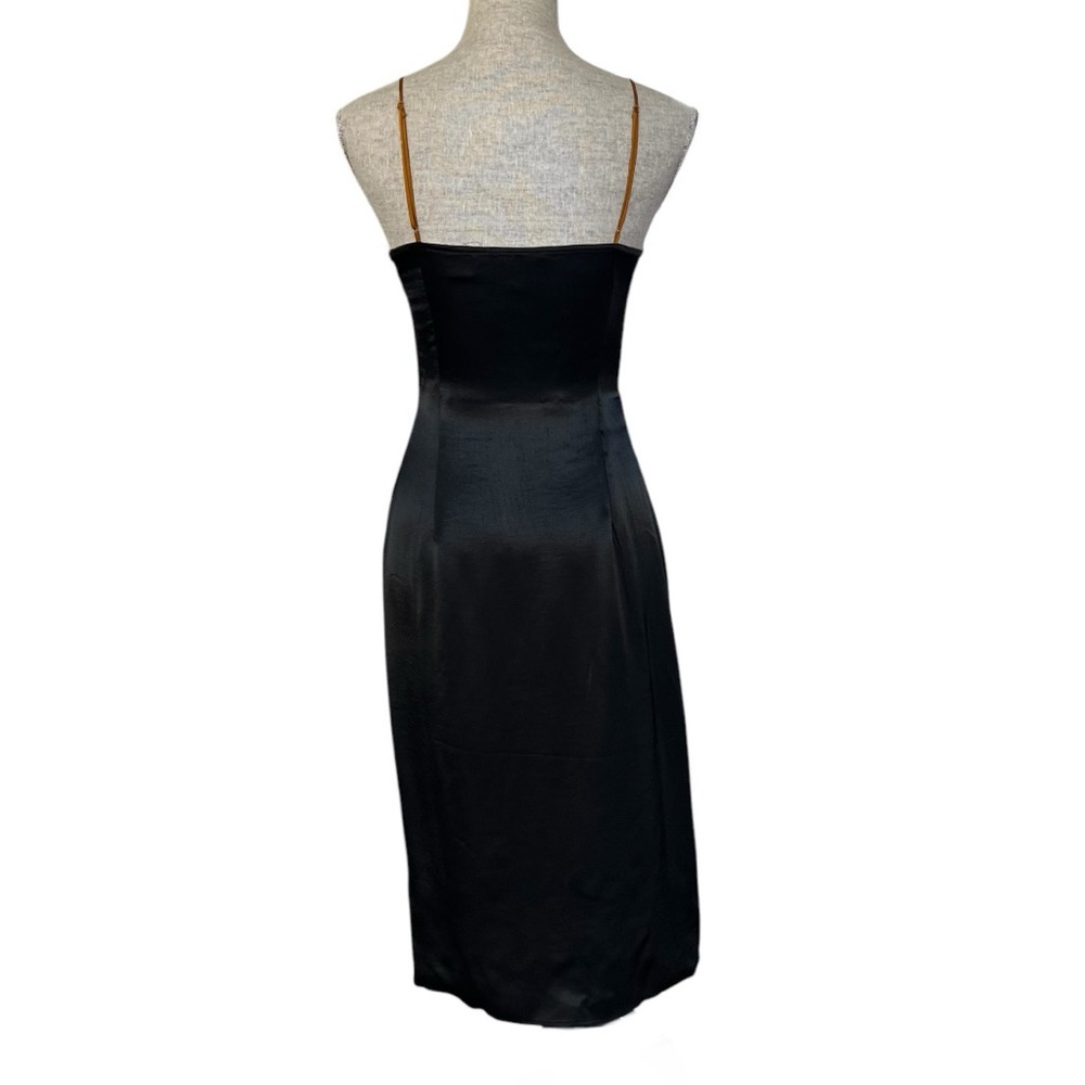 Scotch & Soda Satin Slip Dress Black Gold XS - Picture 5 of 17